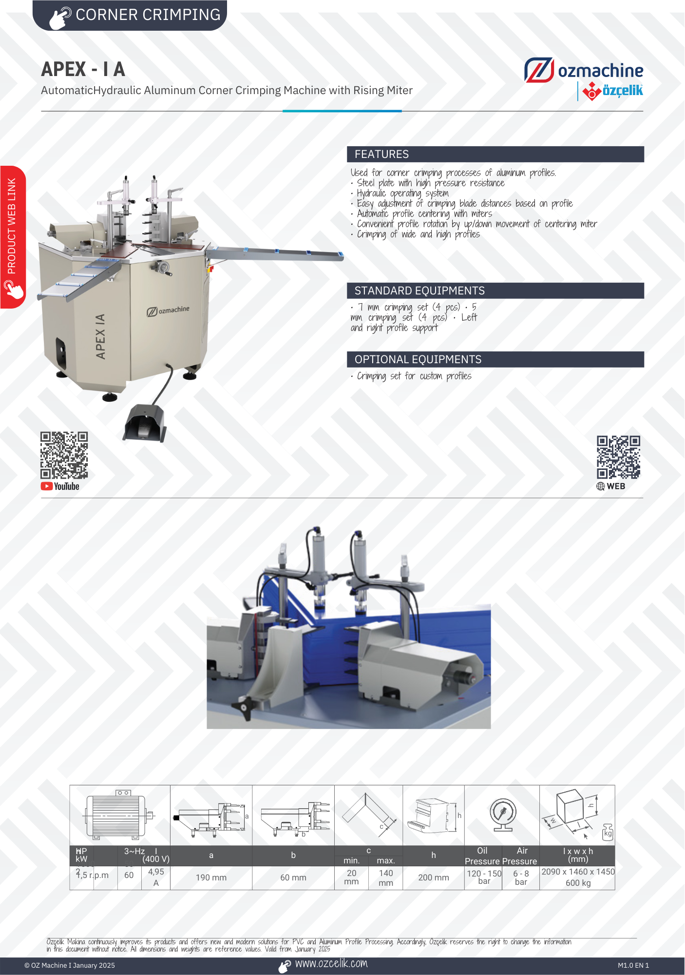 APEX - I A Corner Crimping Machine