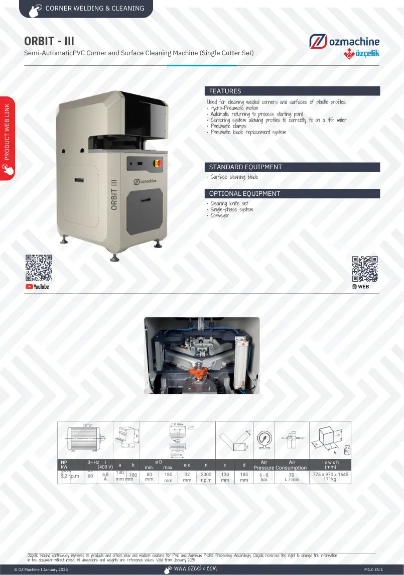 ORBIT III Automatic uPVC Corner and Surface Cleaning Machine