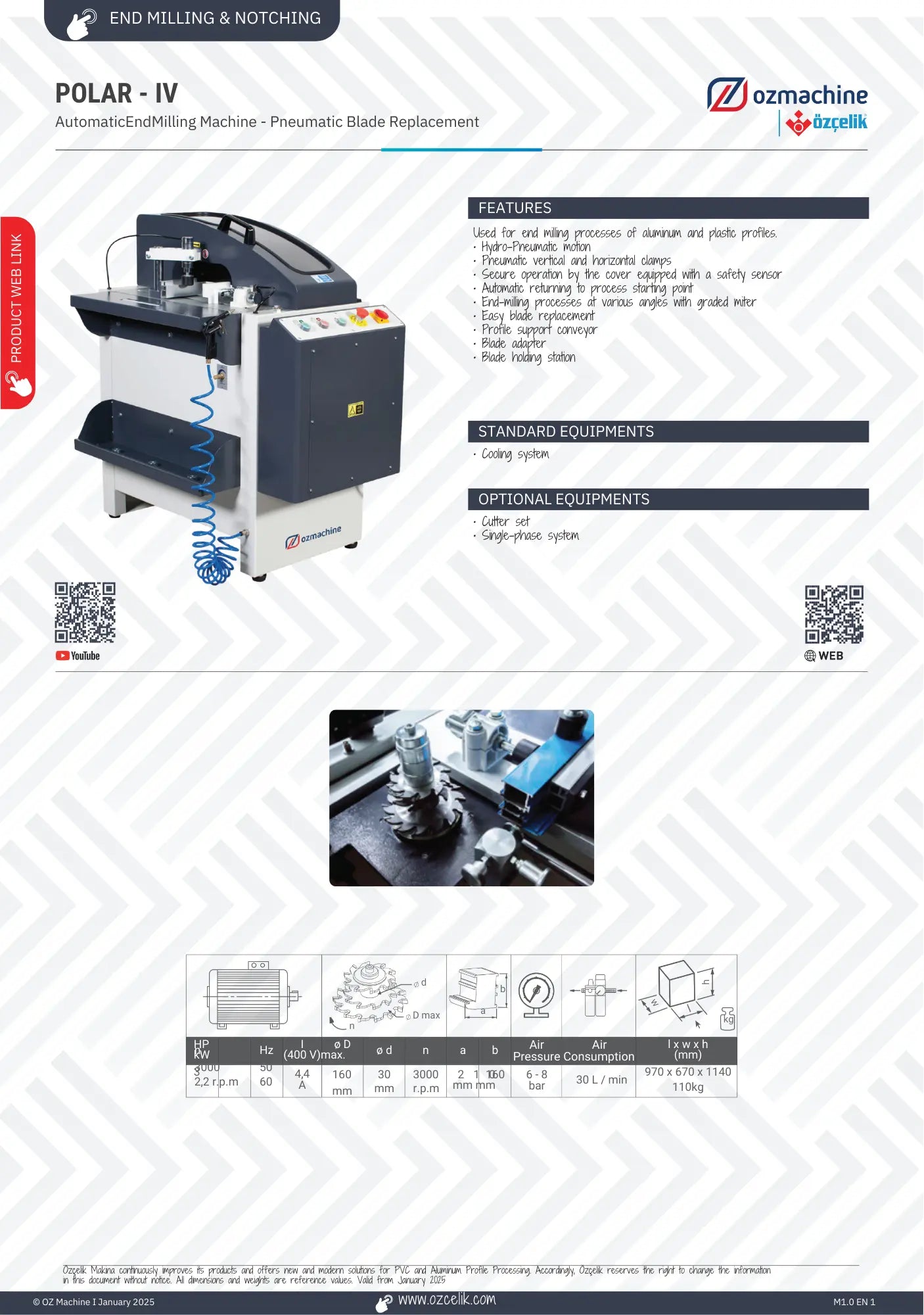 POLAR IV Automatic End Milling Machine OZ Machine
