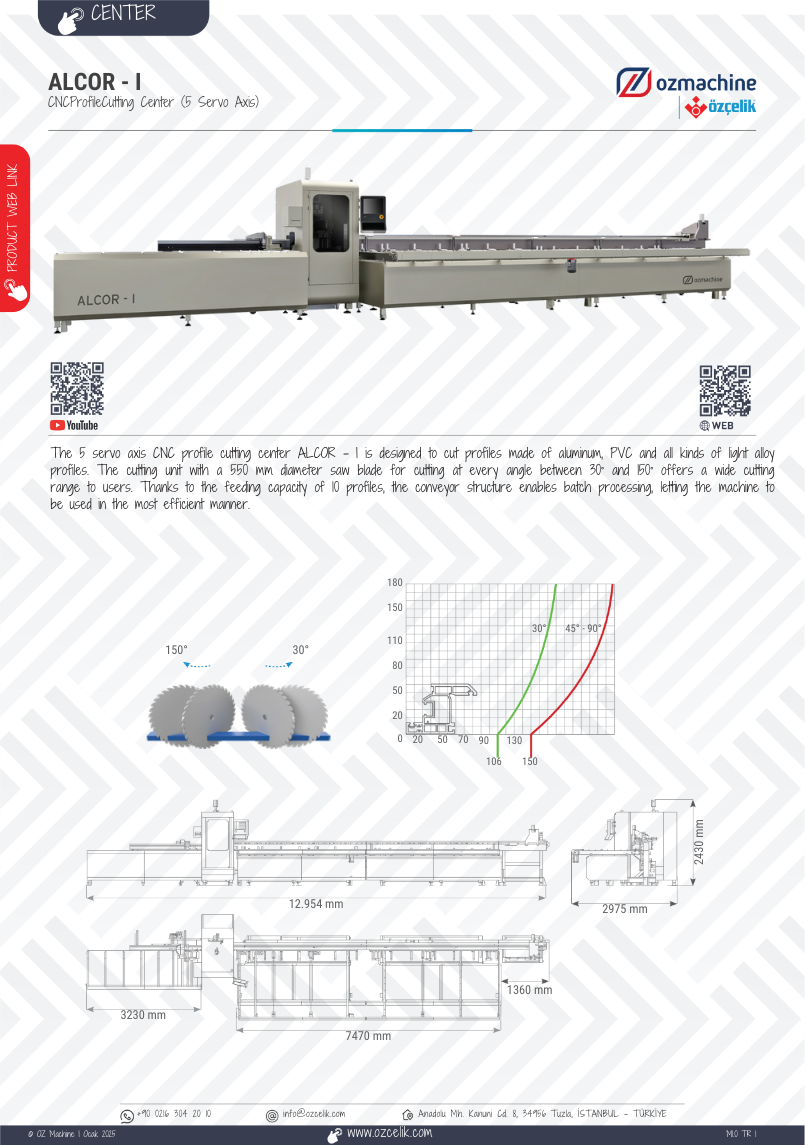 ALCOR - I CNC Controlled Profile Cutting Center (3 Axis)