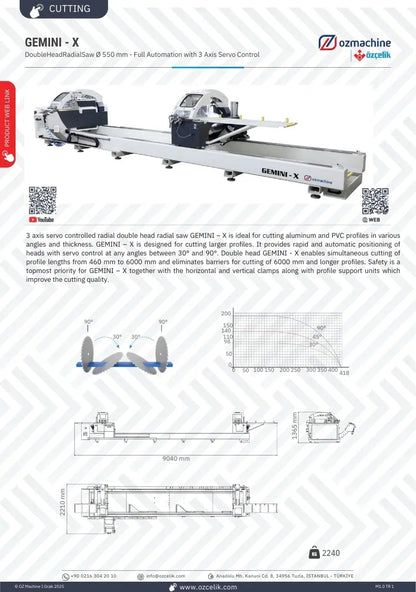 GEMINI X Double Head 550mm Radial Saw OZ Machine
