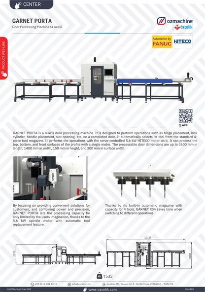 GARNET PORTA - 4-axis door leaf processing machine