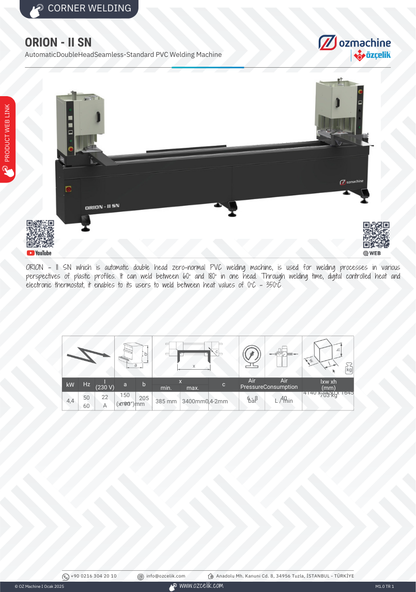 ORION - II SN Double Head uPVC Welding Machine