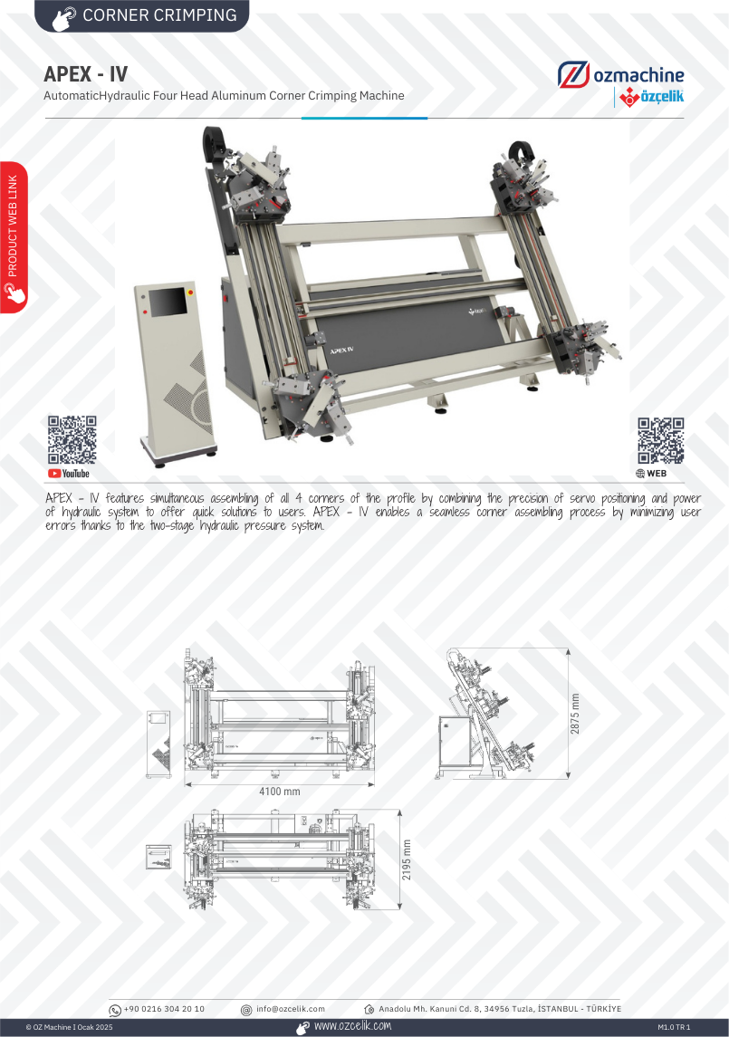 APEX IV Four Head Corner Crimping Machine