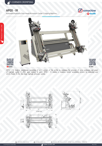 APEX IV Four Head Corner Crimping Machine