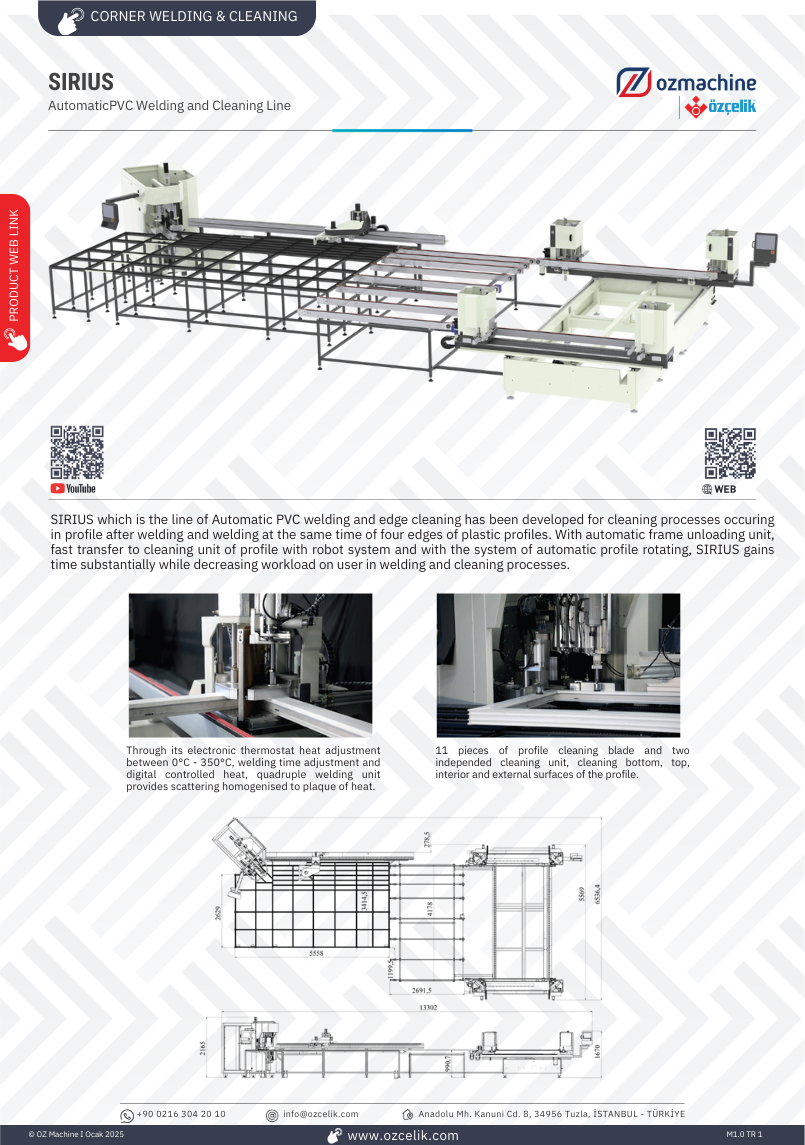SIRIUS Automatic uPVC Welding and Cleaning Line (3 Axis)