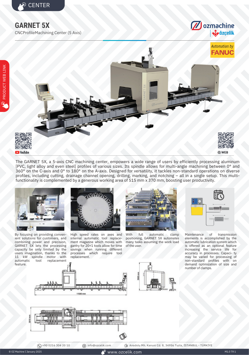 GARNET 5X CNC Controlled Profile Machining Center (5 AXIS)