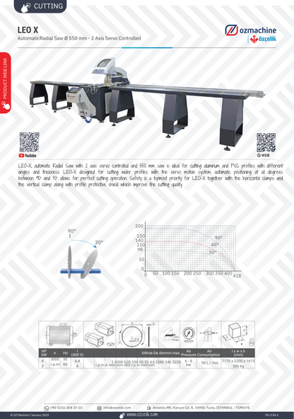 LEO X Automatic Radial Saw 550mm Blade