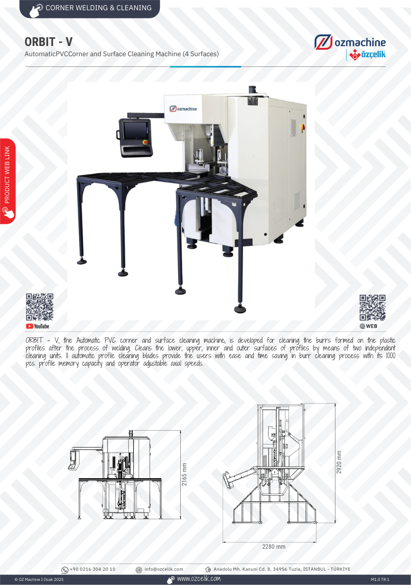 ORBIT - V A CNC uPVC Corner and Surface Cleaning Machine