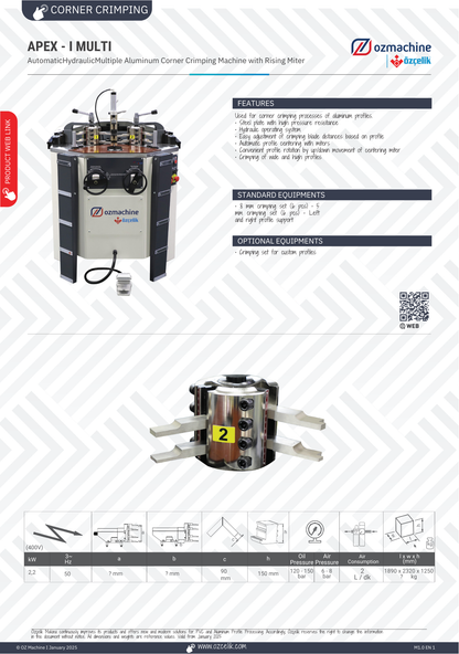 APEX I MULTI Corner Crimping Machine