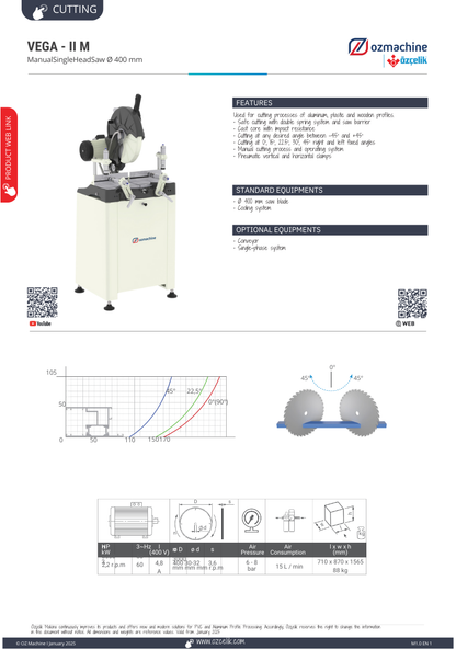 VEGA - II M Manual Mitre Saw 400mm Blade