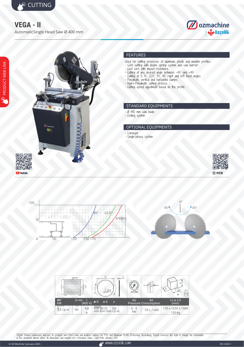VEGA - II Automatic Mitre Saw 400mm Blade