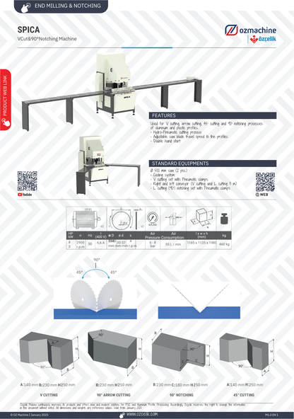 SPICA V Cut & 90° Upcut Notching Saw
